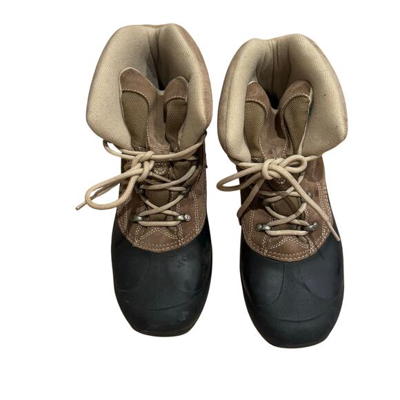Sorel Men's Cold Mountain Winter Suede Rubber Snow Boots Tan/Black Size 9
